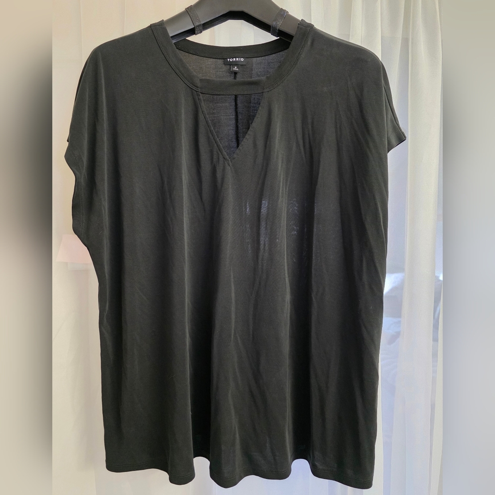 Torrid Black Cut Out Detail Top